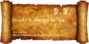 Uzsák Margaréta névjegykártya